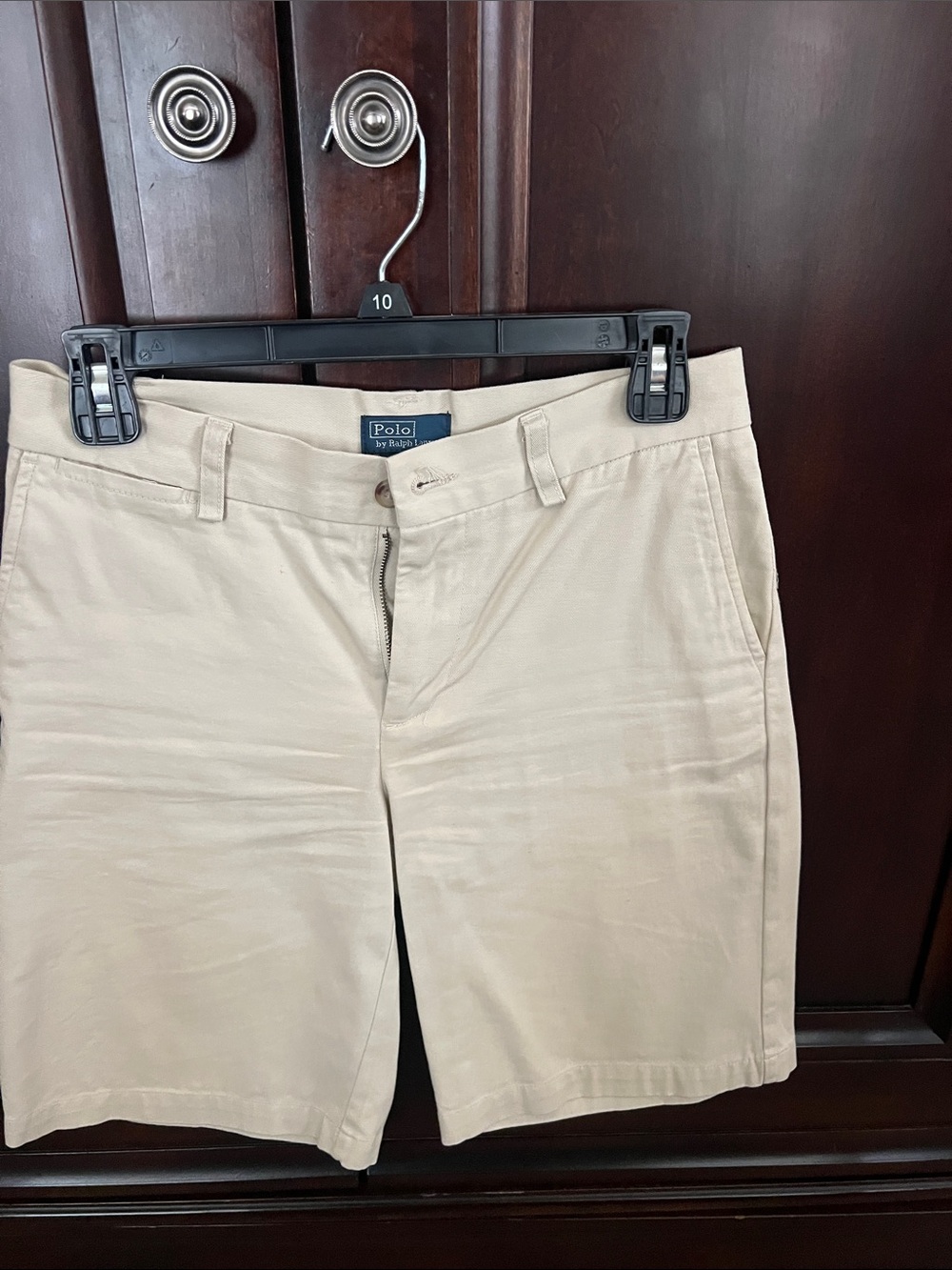 Polo by Ralph Lauren Beige Cotton Flat-Front Kids Shorts